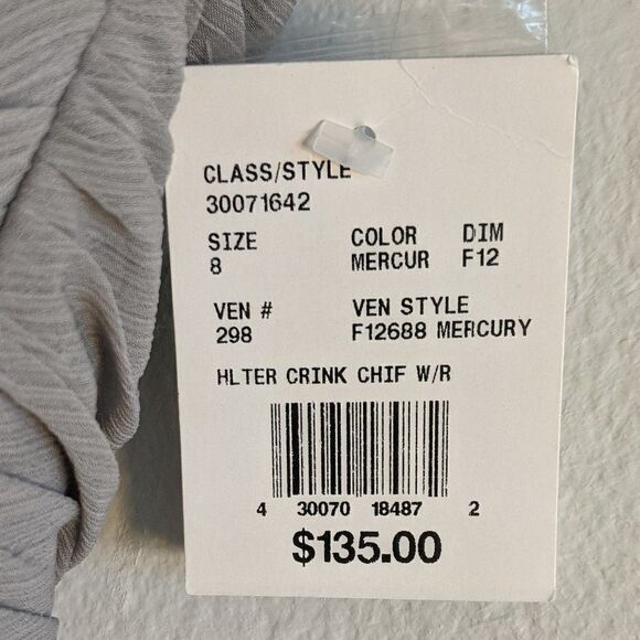 Davids Bridal Bridesmaid Prom Formal Soft Halter Crinkle Chiffon Lined Dress 8 - Picture 10 of 12